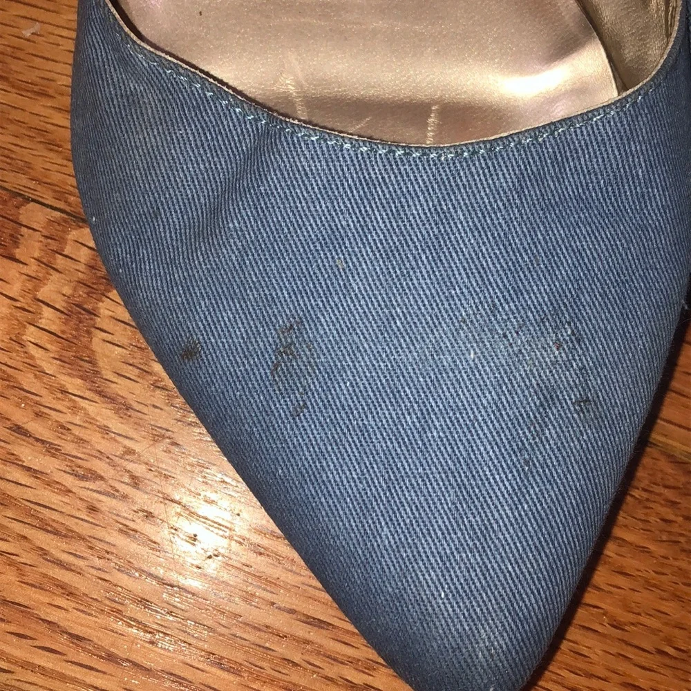 GUESS JEANS Logo hardware denim Jeans look flat Mary Jane shoes 10